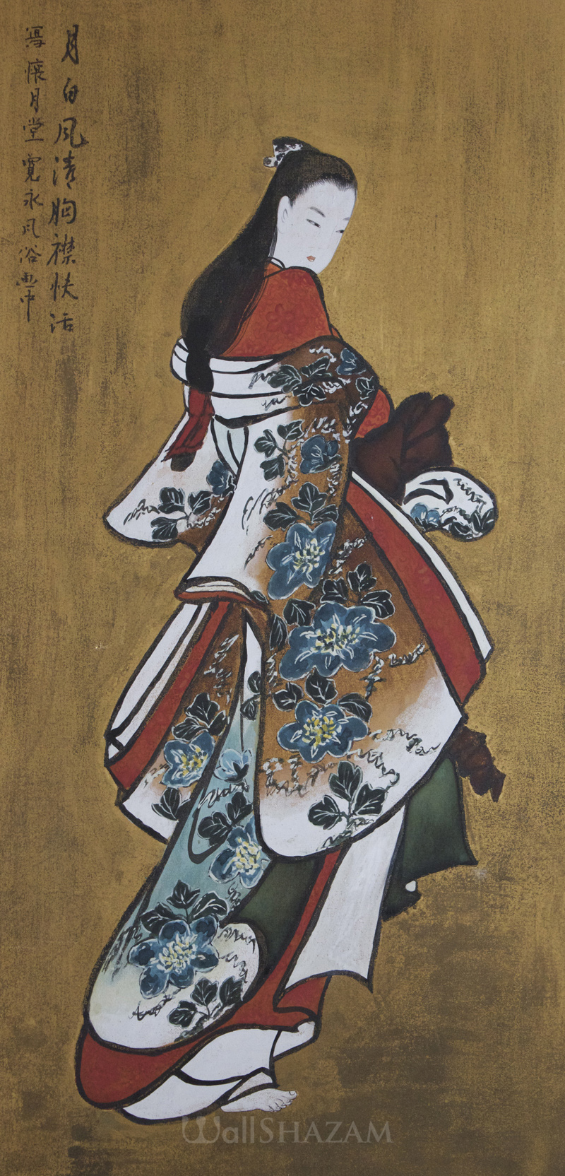 Japanese Geisha Woman sumie Painting